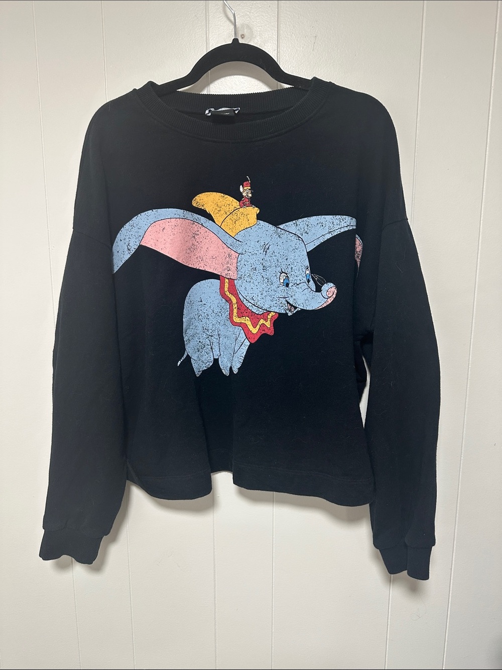 Zara Kids Black Dumbo Graphic Sweatshirt with Blue, Pink and Yellow Accents